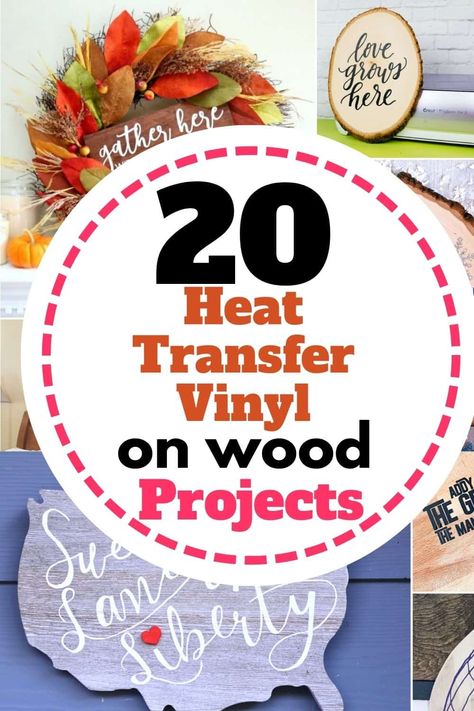 20 heat transfer vinyl on wood projects Htv On Wood, Vinyl On Wood, Wooden Box Centerpiece, Vinyl Board, Htv Projects, Wood Transfer, Printable Htv, Wooden Wreaths, Ornament Tutorial