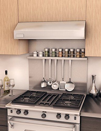 Stainless Steel Tile Backsplash, Kitchen Materials, Modern Backsplash, Replacing Kitchen Countertops, Stainless Steel Backsplash, Stove Backsplash, Freestanding Stove, Steel Backsplash, Stainless Steel Stove