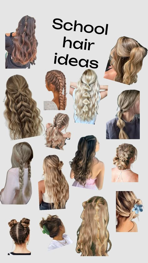 Cute Hair Styles For School 6th Grade, Creative Hairstyles For Curly Hair, 5th Grade Graduation Hair Ideas, Cute Hairstyles For Middle School, School Hairstyles Blonde, Middle School Hair, School Hairstyles Fully Up, Hair Stylesfor School Teens, Cute Hairstyles For Teens