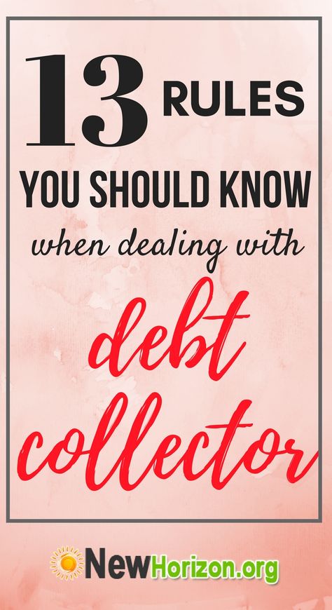 KNOW YOUR RIGHTS! 13 rules to follow when dealing with debt collectors. Financial Checklist, Saving Methods, Know Your Rights, Budget Help, Money Saving Methods, Credit Debt, Eliminate Debt, Money Strategy, Money Management Advice