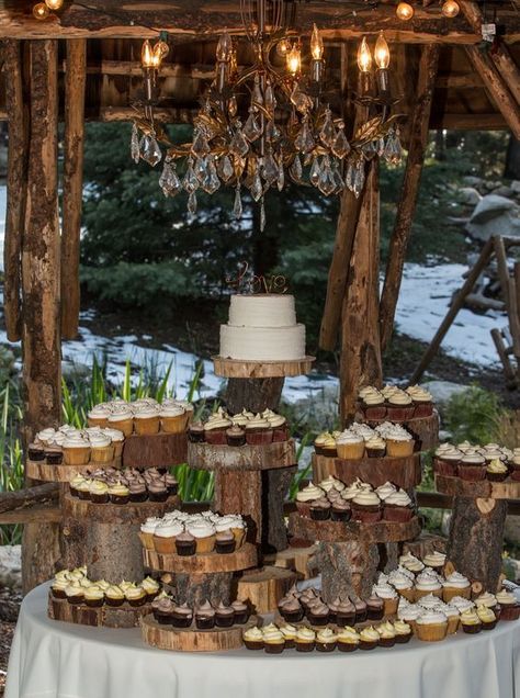 Rustic Wedding Cake Ideas to Wow Your Guests Rustic Food Display, Wedding Cupcakes Rustic, 2 Tier Wedding Cakes, Rustic Cupcakes, Vintage Wedding Centerpieces, Rustic Cake Stands, Cupcake Stand Wedding, Rustic Vintage Wedding, Unique Wedding Decor