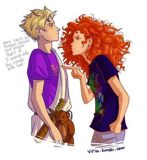 Octavian x Rachel Elizabeth Dare / Heroes of Olympus art by Viria, colored by Juliajm15 Percy Jackson, The Story, Red