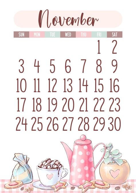 Sweet November 2024 Calendar Free Printable - Printables and Inspirations Free Weekly Planner, Calendar Free Printable, Pdf Calendar, Make A Calendar, Weekly Planner Free, November Calendar, Weekly Calendar Planner, Sweet November, Calendar Journal