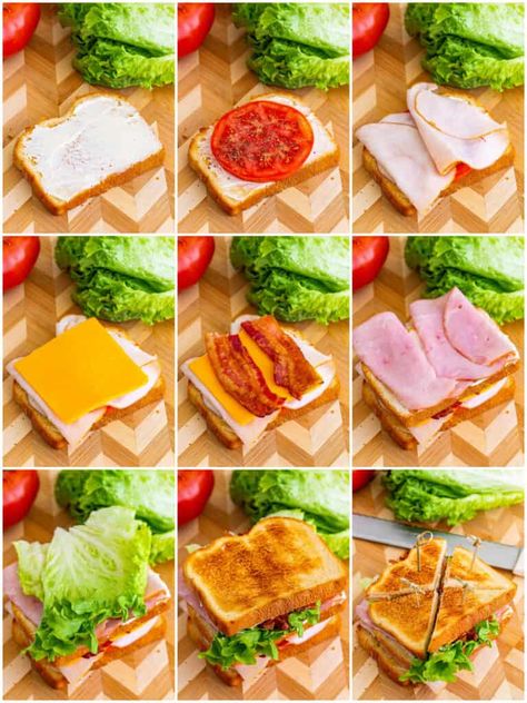 Easy Club Sandwiches, Club Sandwiches Ideas, Sandwich Recipes Picnic, Healthy Cold Sandwiches, What To Put On A Sandwich, Interesting Sandwich Ideas, Easy Club Sandwich Recipes, Easy Sandwich Lunch Ideas, Club Sandwiches Recipes