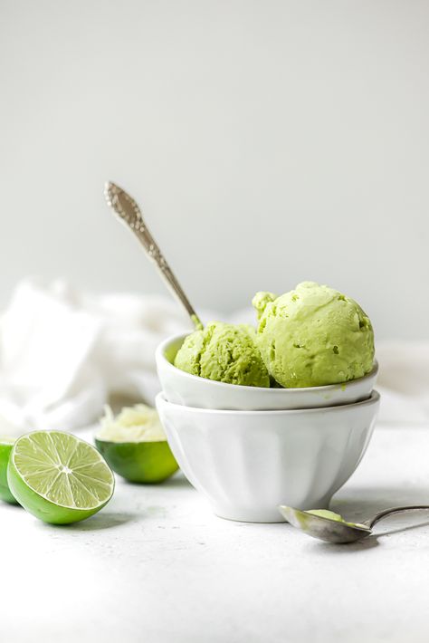 Super Simple Avocado Lime Ice Cream Recipe - Sandra Valvassori Lime Ice Cream Recipe, Food Alphabet, Lime Ice Cream, Food Photography Composition, Cuisinart Ice Cream, Cuisinart Ice Cream Maker, Ice Cream Photography, Avocado Ice Cream, Easy Ice Cream Recipe