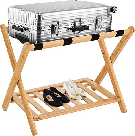 Suitcase Stand, Guest Room Furniture, Luggage Stand, Guest Room Essentials, Large Suitcase, Shoe Shelf, Shelves In Bedroom, Luggage Rack, Bedroom Hotel