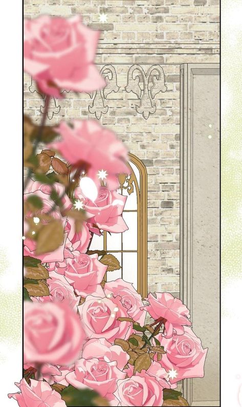 Rose Bush Background, Manhwa Flowers, Rose Anime, Anime Flower, Anime Scenery Wallpaper, Illustration Artwork, Flower Backgrounds, Pink Love, Scenery Wallpaper