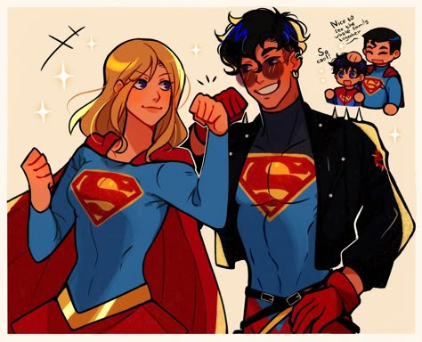 liz I stan conner kent 🕶♥️🦆 on Twitter: "anyway kon and kara are cool & sassy cousins 🥰 #superfam… " Conner Kent, Super Boy, Superman Family, Superman Art, Super Family, Dc Super Hero Girls, Batman Funny, Dc Comics Superheroes, Dc Comics Artwork