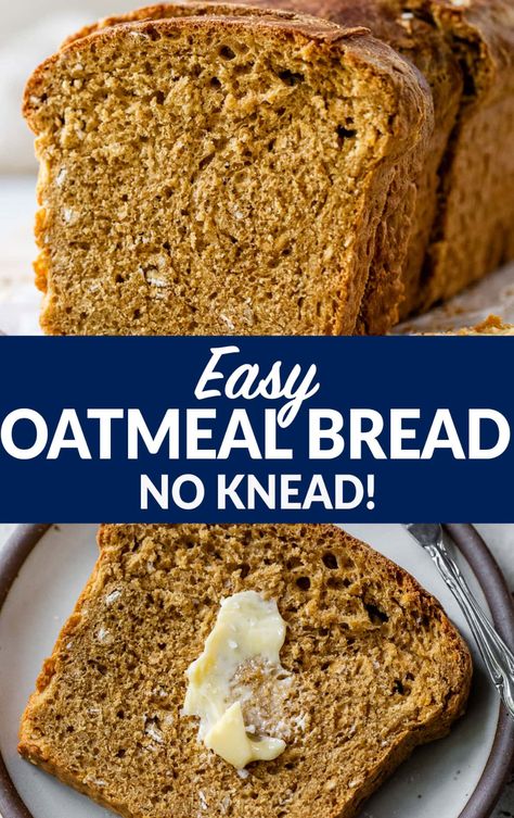 This healthy oatmeal bread with molasses is the perfect beginner bread baking recipe. Made with simple ingredients and no kneading required. Quick Oatmeal Bread, Oatmeal Bread Easy, No Knead Oatmeal Bread, Healthy Oatmeal Bread, Heart Healthy Bread Recipes, Heart Healthy Bread, Recipes With Molasses, Oatmeal Bread Recipes, Molasses Oatmeal Bread