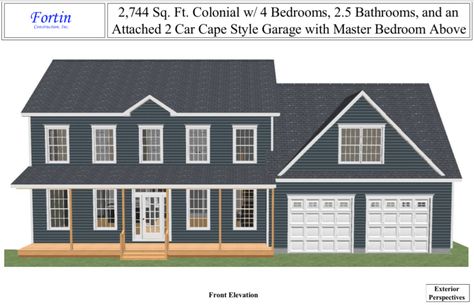 Colonial Home Plans | Fortin Construction — Custom Home Construction | Fortin Construction Colonial Home Plans, Modern Colonial Exterior, Attic Addition, Colonial Home Design, Ranch Addition, Farmhouse Colonial, House Plans Colonial, Colonial House Exteriors, Modern Hampton