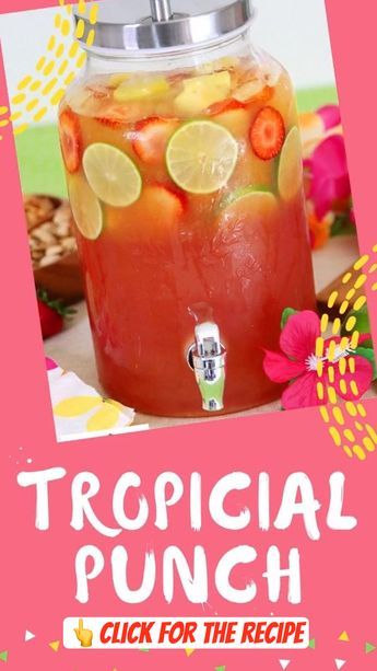 Check out livinglocurto's Shuffles Make this Tropical Punch for the best party drink! #pink #drink #recipes #luau #rum #party #partyideas #tropical #partyfood #livinglocurto Tropical Rum Punch, Rum Party, Disney Dessert Recipes, Fruit Punch Recipe, Pink Drink Recipes, Fun Party Drinks, Rum Punch Recipes, Oreo Dessert Recipes, Layered Drinks