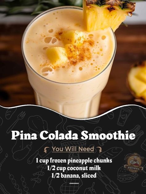 Pineapple And Coconut Milk, Piña Colada Smoothie, Pina Colada Smoothie, Pineapple And Coconut, Coconut Milk Recipes, Healthy Shakes, Frozen Pineapple, Health And Happiness, Milk Recipes