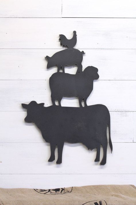 Rustic Farmhouse Remodel, Farmhouse Remodel Ideas, Stacked Farm Animals, Cow Pics, Home Decor Ideas Farmhouse, Remodel Garage, Farmhouse Animals, Rustic Remodel, Rustic Kitchen Tables