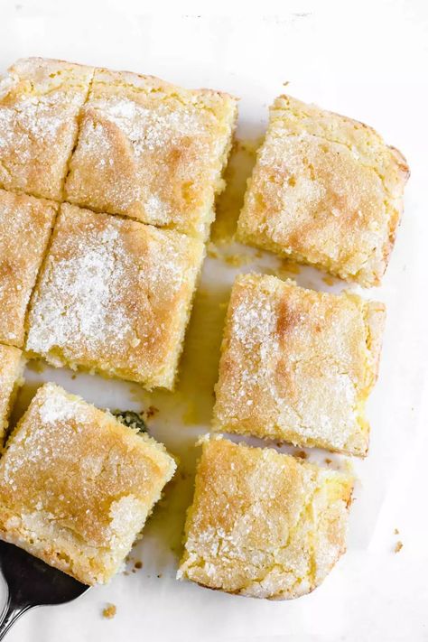 This lemon crunch cake is an old fashioned style breakfast or snack cake with a pillowy soft texture, bright lemon flavor, and a delightful crunchy top. #cake #lemon #coffeecake #snackcake #breakfastcake #recipe