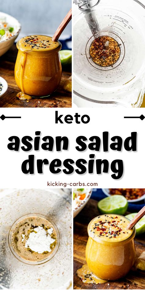 If you are a fan of Asian-inspired cuisine, you will love this flavor-packed keto Asian salad dressing. It is a delicious blend of nutty, sweet, and savory flavors and is sure to brighten up any salad. With less than 10 minutes of prep time, this easy dressing is incredibly easy to make. Get ready to kick-start your low-carb journey with some delicious international flavors. Healthy Asian Dressing, Keto Asian Dressing, Low Carb Asian Dressing, Oil Free Asian Salad Dressing, Low Carb Asian Salad Dressing, Keto Asian Salad Dressing, Keto Asian Salad, Low Calorie Asian Dressing, Keto Salad Dressing Recipes