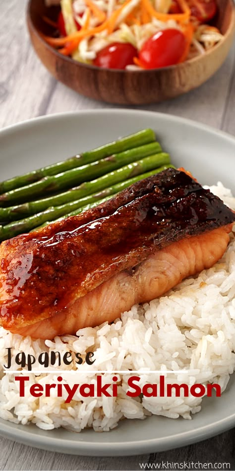 Japanese Teriyaki Salmon, Healthy Dinner Recipes With Salmon, Pescatarian Japanese Recipes, Healthy Japanese Dinner Recipes, Healthy Asian Recipes Japanese Food, Salmon Japanese Recipe, Easy Healthy Japanese Recipes, Japanese Recipe Ideas Dinner, Quick Japanese Recipes