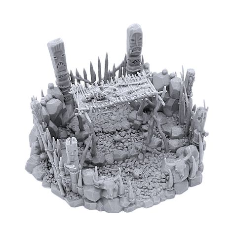 PRICES MAY VARY. Take your game to the next level! Immerse your miniatures in an eye-catching battlefield or role-playing adventure landscape with highly detailed EnderToys Terrain. Great value! Set includes 1 burial platform. Compatible! This tabletop scenery is suitable for a variety of miniatures ranging from 28-32mm in scale. Standard size 16mm dice for reference (not included). Made in the USA! 3D printed in Las Vegas, NV using PLA, an eco-friendly plastic. Color may slightly vary depending Dungeon Miniatures, Tabletop Scenery, Dnd Terrain, Model Train Accessories, Building Model, Adventure Landscape, 28mm Miniatures, Spooky Town, Fantasy Stuff