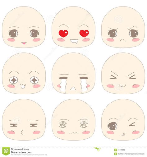 Emotion Illustration, Chibi Face, Chibi Cartoon, Cartoon Face, Smile Cute, Cartoon Faces, Cartoon Drawing, Cute Woman, Face Art