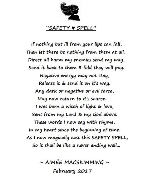 "Safety Spell"  By: Aimée MacSkimming Safety Spell, Invisibility Spell, Witchcraft Love Spells, Spell Books, Witchcraft Spell Books, Spells Witchcraft, Spell Book, Love Spells, Negative Energy