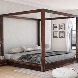 Platform Canopy Bed, King Size Canopy Bed, Queen Size Canopy Bed, Wooden Canopy Bed, Wood Canopy Bed, Wood Canopy, Canopy Bed Frame, Bedroom Furniture Set, Bed Stand