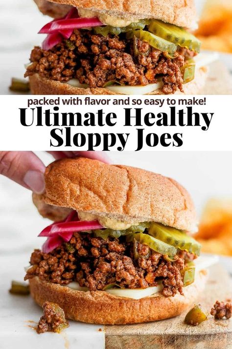 Homemade Sloppy Joes Recipe, Healthy Sloppy Joe Recipe, Healthy Sloppy Joes, Wooden Skillet, Homemade Sloppy Joe Recipe, Sloppy Joe Recipe, Homemade Sloppy Joes, Joe Recipe, Sloppy Joes Recipe