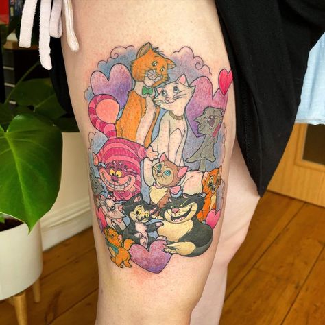 More Disney cats 🎉💖 Thankyou Danielle 💖 . . @magnumtattoosupplies #magnumtattoosupplies #disney #disneyink #disneyinkfiends #disneytattoo… | Instagram Classic Disney Tattoos, Marie Cat Tattoo, Tattoo Ideas Female Disney, Disney Cat Tattoo, Disney Cats Tattoo, Marie From Aristocats Tattoo, Aristocats Tattoo Mother Daughter, Disney Princess Tattoo, Princess Tattoo