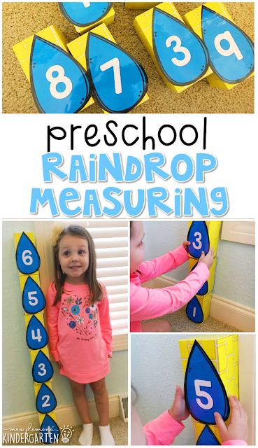 Practice measuring using large blocks and raindrops. Perfect for a weather theme in tot school, preschool, or even kindergarten! April Lesson Plans, Weather Lesson Plans, Weather Activities Preschool, April Preschool, Spring Lesson Plans, Spring Preschool Activities, Weather Lessons, Preschool Weather, Spring Lessons