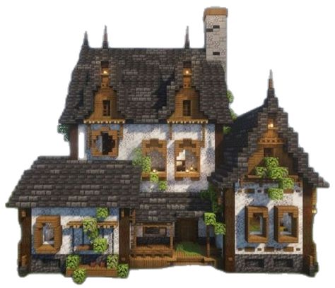 Cool Minecraft Mansions, Mc House For 2, Mob Grinder Minecraft Aesthetic, Mc Building Ideas House, Cute Minecraft Mansions, Medieval Minecraft House Ideas, Cottage Town Minecraft, Dark Cottagecore Minecraft, Minecraft House Exterior Design