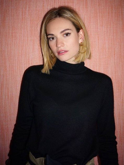 These Are All the Best Short Hairstyles for Women | Who What Wear UK Lily James Bob Hair, Lily James Haircut, Lily James Short Hair, Lilly James Hair, Lily James Hair, Lilly James, Invincible Summer, Cool Short Hairstyles, Hair 2024