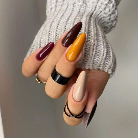 Unghie Sfumate, Simple Fall Nails, September Nails, Fall Nail Trends, October Nails, Makijaż Smokey Eye, Fall Nail Art, Autumn Nails, Fall Nail