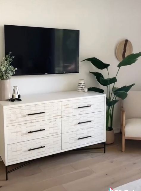 White Dresser, Black Handles, Modern Dresser, Dresser, Handles, Living Room, Bedroom, Tv, Grey