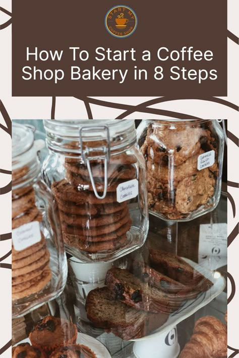 Coffee Shop Treats Ideas, Coffee House Baked Goods, Coffee And Bakery Aesthetic, Cookie Cafe Shop, Cafe And Bakery Design, Starting A Small Bakery Business, Coffee Shop Bakery Ideas, Micro Bakery Ideas, Cottage Bakery Ideas