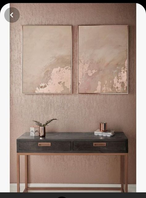 Rose Gold Wall Paint, Rose Gold Interior Design, Bedroom Rose Gold, Highlight Wall, Rose Gold Home Decor, Rose Gold Bedroom Decor, Rose Gold Interior, Rose Gold Rooms, Rose Gold Bedroom