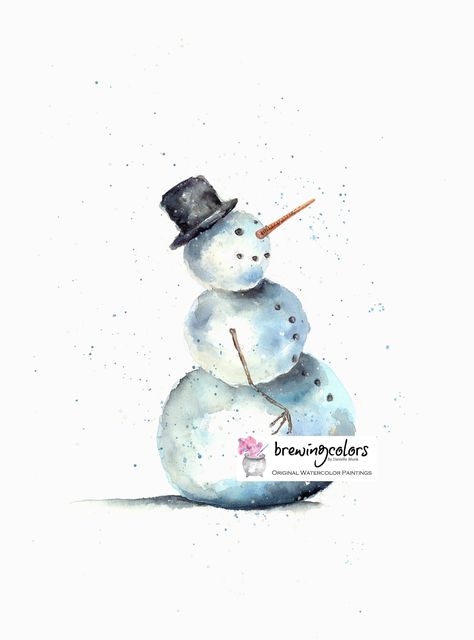 "Ultra high quality print of my original watercolor painting \" Let it Snow\" by Danielle Munk * This is an UNFRAMED ART PRINT that I painted. * Pick your size: 5x7 or 8x10 11x14 or 16x20 inches. * If you would like an enlarged print message me for more information. * Acid-Free 250gsm. Photo Paper with a Satin finish. * Rich, vivid colors * Packaged in cellophane and in a stiff cardboard sleeve mailing envelope. * Larger prints  shipped safely rolled. * Mailed 3-5 days after payment * I am happy Snow Picture, Bird Nursery Art, Watercolor Snowman, Snowman Art, Bell Art, Sloth Art, Bat Art, Santa Art, Snow Pictures