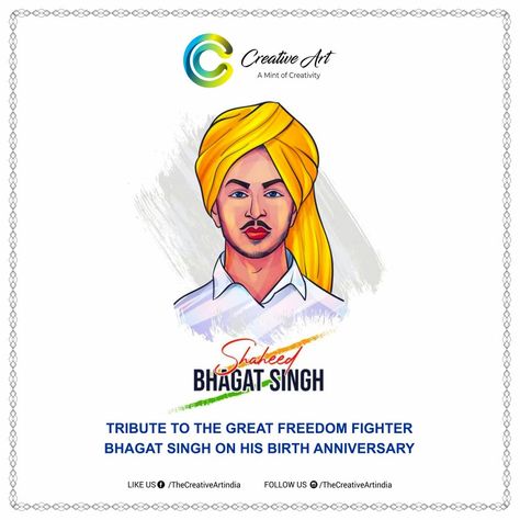 Tribute to the great freedom fighter, Shahid Veer Bhagat Singh on his 113th birth anniversary. . . . #inquilabzindabad #shadeedbhagatsingh #bhagatsingh #bhagatsinghlegend #bhagatsinghjayanti #bhagatsinghbirthday Shahid Bhagat Singh Jayanti, Veer Bhagat Singh, Bhagat Singh Jayanti, Freedom Fighter Bhagat Singh, Bhagat Singh Birthday, Mother India, Bhagat Singh, Engineering College, Engineering Management