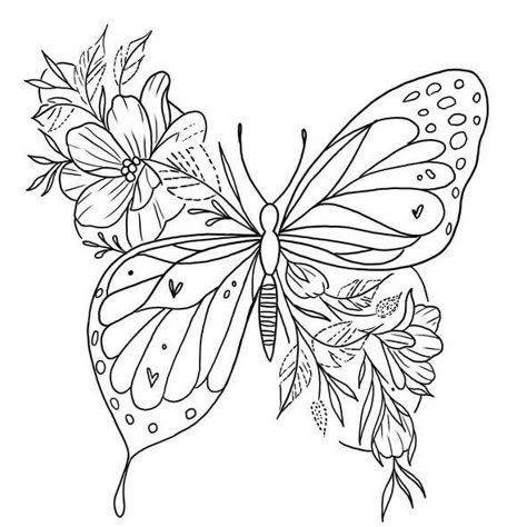 Tattoo Stencil Outline, Butterfly Drawing, Flower Coloring Pages, Hand Embroidery Art, Sewing Embroidery Designs, Simplistic Tattoos, Tattoo Design Drawings, Tattoo Stencils, Butterfly Art