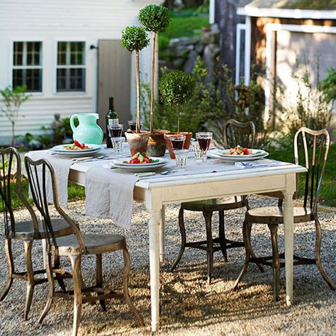 Pea-Gravel Patio | 15 Ideas for Outdoor Dining Small House Tour, Pea Gravel Patio, Patio Pictures, City Farmhouse, Gravel Patio, Pea Gravel, Patio Projects, Patio Inspiration, Backyard Inspiration