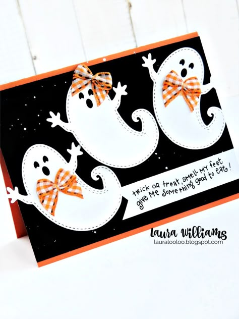 Handmade Halloween Cards, Happy Halloween Cards, Halloween Cards Diy, Halloween Invitaciones, Ghosts Halloween, Cards Halloween, Carte Halloween, Halloween Cards Handmade, Halloween Greeting Card