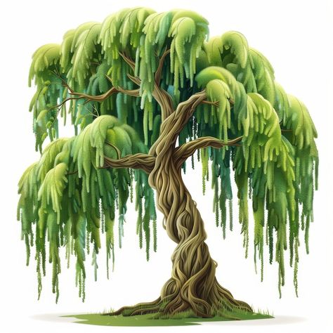 Willow Tree Drawing, Weeping Willow Tree, Journal Diy, Weeping Willow, Bee Jewelry, Tree Drawing, Willow Tree, A White Background, Free Image