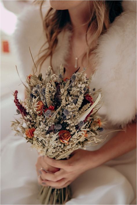 Dried Winter Bouquet, Autumn Dried Flower Bouquet, Bouquet With Wheat, Countryside Weddings, Bluegrass Wedding, Dried Flower Wedding Bouquet, Dried Flower Bouquet Wedding, Dried Foliage, Autumn Bouquet