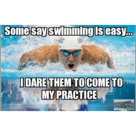 I find it funny when people say swimming is the easiest sport or it's not a sport #swimmingprobs Swimming Pool Quotes, Swimming Quotes Funny, Quotes Swimming, Swimmer Memes, Swimmer Quotes, Pool Quotes, Swimming Jokes, Swimmer Girl Problems, Swimming Funny