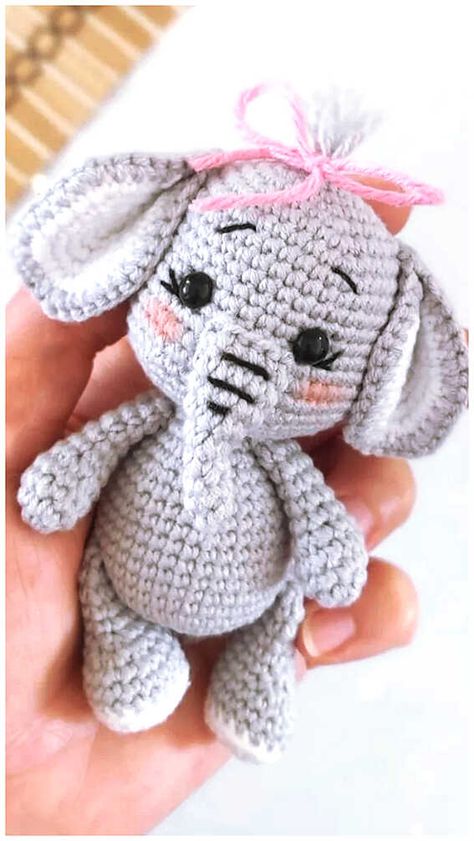 Crochet Cute Elephant Free Pattern Baby Elephant Crochet Pattern Free, How To Crochet An Elephant, Free Amigurumi Patterns Elephant, Crochet Small Animals Free Pattern, Small Amigurumi Free Pattern Animals, Free Crochet Elephant Pattern, Amigurumi Elephant Free Pattern, Free Elephant Crochet Pattern, Easy Elephant Amigurumi Free Pattern