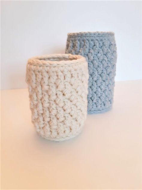 Crochet Mason Jar, Crochet Jar Covers, Mason Jar Cozy, Mason Jar Holder, Jar Covers, Crochet Mug Cozy, Crochet Bowl, Crochet Cup Cozy, Cozy Crochet Patterns