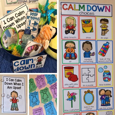 Calm Down Techniques, Pocket Of Preschool, Calm Down Kit, Books Posters, Calming Corner, Conscious Discipline, Calm Down Corner, Visual Supports, Calming Strategies