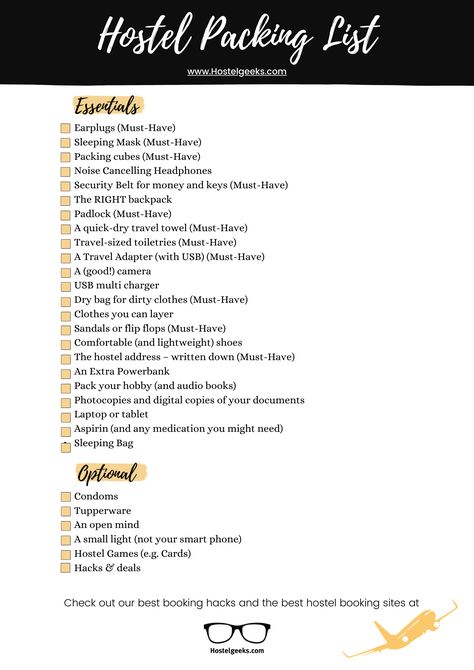 What to bring to a hostel? The prefect hostel packing list + free Download so you do not forget anything for your backpacking trip https://hostelgeeks.com/hostel-packing-list/ Things To Pack For Hostel List, Hostel List Packing, Hostel Things List, Hostel Needs List, Things To Pack For Hostel, Hostel Essentials Packing Lists Indian, Hostel Essentials Packing Lists, Hostel Essentials, Hostel Packing