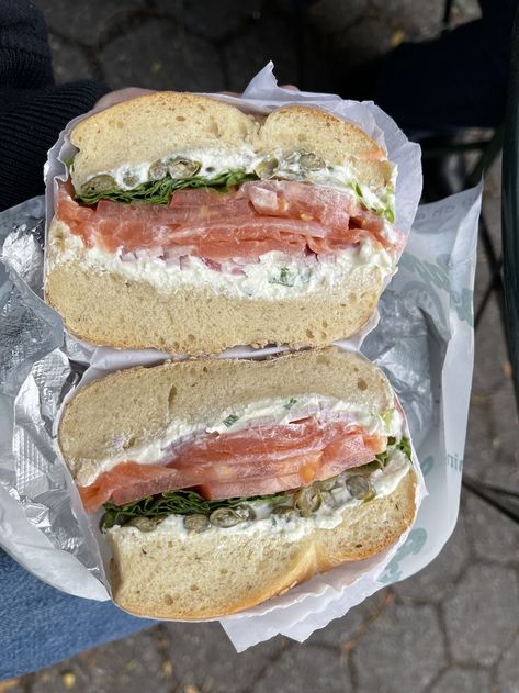 New York Bagels, Panini Sandwich, New York Bagel, Bagel Sandwich, I Love Nyc, Sandwich Recipes, Bagels, Sweet Savory, Corn