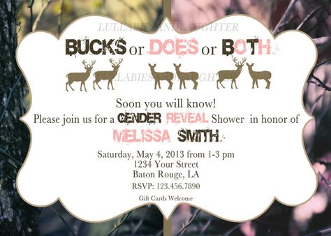 Twins Buck or Doe Realtree Camo Baby Shower Gender Reveal Party Invitation / Twins Camo Gender Reveal / Invitation Digital File 4x6 or 5x7 Camo Gender Reveal, Hunting Baby Shower Theme, Baby Shower Camo, Deer Baby Shower Invitations, Book Shower, Deer Tracks, Hunting Baby, Camo Baby, Deer Baby Showers