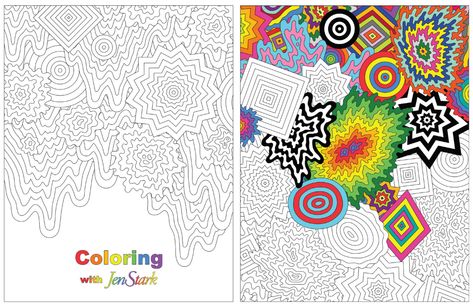 Print your own Coloring Book — Jen Stark Jen Stark Art Lesson, Jenn Stark, Doodle Art Style, Jen Stark, Big Painting, Art Rooms, Middle School Art Projects, Drip Art, Bubble Painting