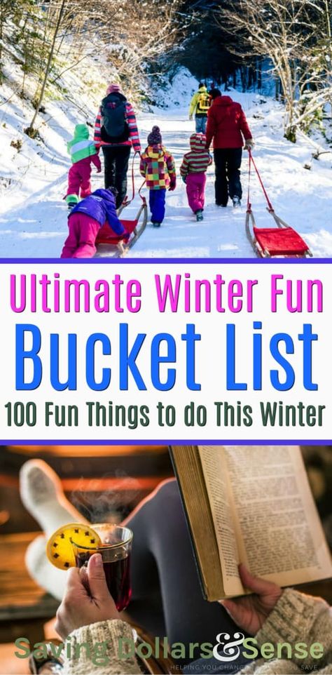 Ultimate Winter Bucket List | 100 Things to do This Winter #family #KidsActivities #Winter #BucketList Winter Family Activities, Things To Do In Winter, Bucket List Family, Fun Winter Activities, Winter Bucket List, 100 Things To Do, Winter Family, Fun Family Activities, Winter Fun