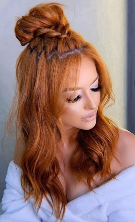 Ginger Hair Color, Long Red, Ginger Hair, Homecoming Hairstyles, Perfect Hair, Pretty Hairstyles, Up Hairstyles, Hair Looks, Hair Trends